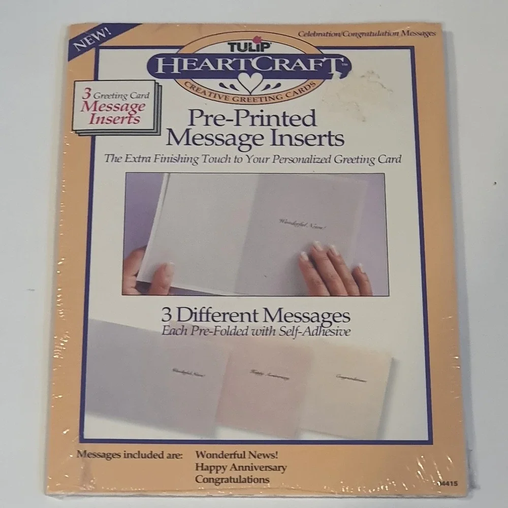 Vintage Tulip‎ HeartCraft Birthday Card Kit Pre-Printed Message Insert Packs